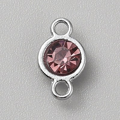 Faceted Glass Flat Round Connector Charms FIND-WH20042-56F-1