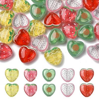 30Pcs 5 Colors Transparent Acrylic Beads MACR-CJ0002-44-1
