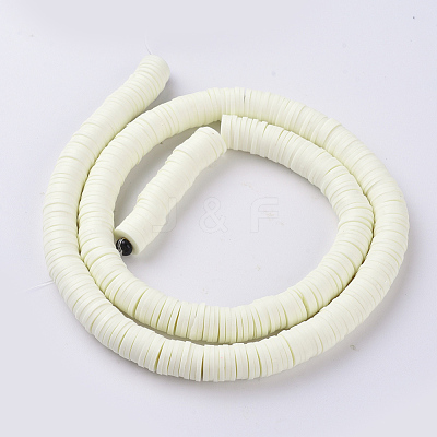 Flat Round Handmade Polymer Clay Beads CLAY-R067-8.0mm-21-1