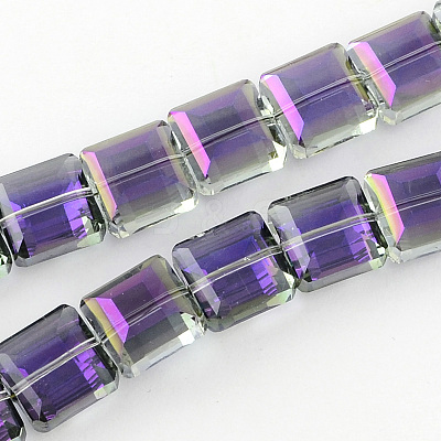 Electroplate Faceted Transparent Glass Beads Strands EGLA-S087-06-1