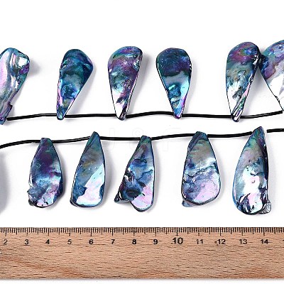 AB Color Plated Dyed Natural Freshwater Shell Beads Strands SHEL-T020-55C-1