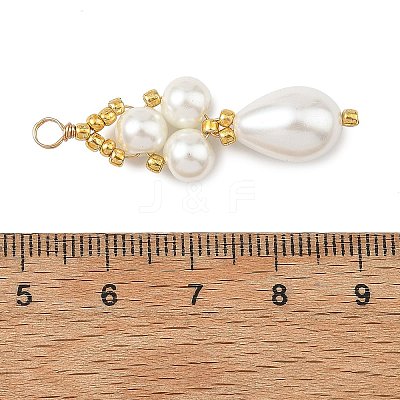 Dyed Glass Pearl Pendants PALLOY-MZ01374-1