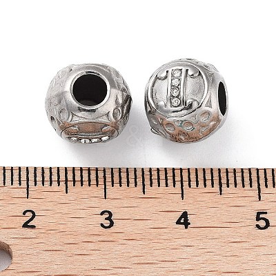 304 Stainless Steel Rhinestone European Beads STAS-A092-10I-P-1