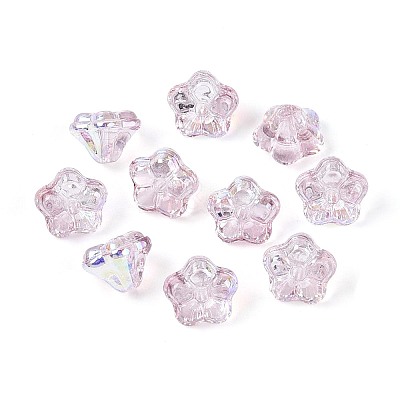 Electroplate Transparent Glass Beads Strands EGLA-N055-03A-08-1