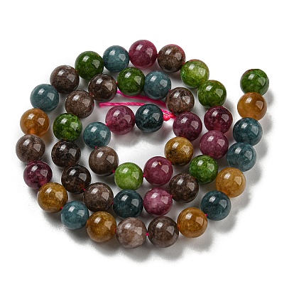 Natural Green Jade Imitation Tourmaline Beads Strands G-B046-08D-1