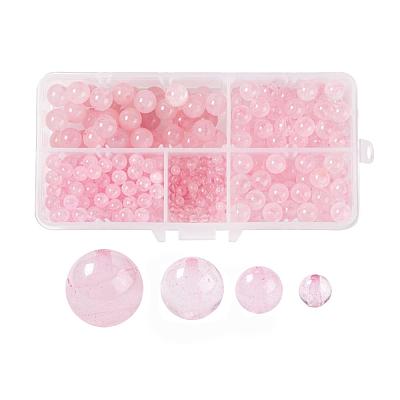 340Pcs 4 Sizes Natural Rose Quartz Beads Strands G-LS0001-13-1