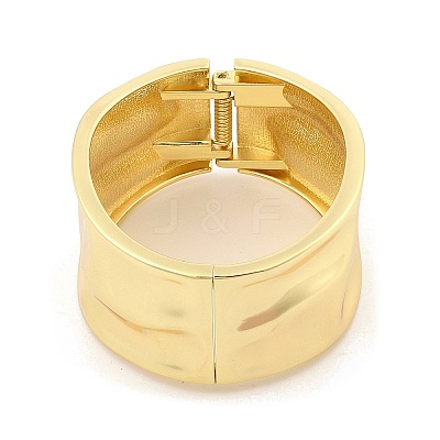 Non-Tarnish Vintage Hammered Alloy Wide Hinged Bangles for Women BJEW-L629-08G-1