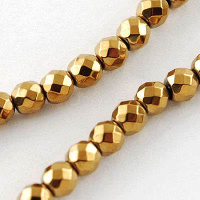 Non-magnetic Synthetic Hematite Beads Strands G-Q890-3mm-3-1