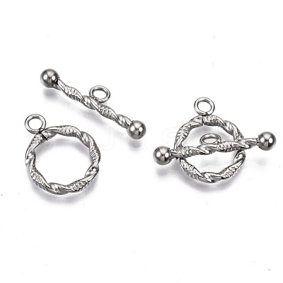 Non-Tarnish 201 Stainless Steel Toggle Clasps STAS-R115-03-1