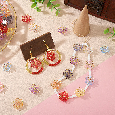 Camellia Transparency Acrylic Beads RESI-TA0004-27A-1