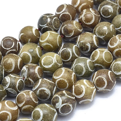 Natural Xiuyan Jade Bead Strands G-O179-B01-10mm-1