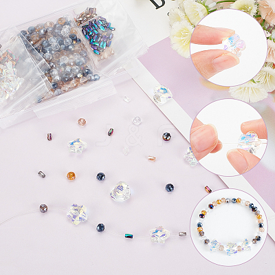486Pcs 15 Style Electroplate & Transparent Glass Beads DIY-AR0002-76-1