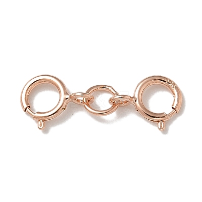 925 Sterling Silver Double Spring Ring Clasps STER-R003-07RG-1