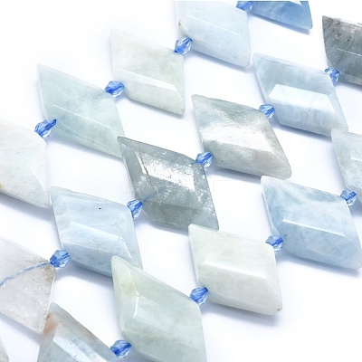 Natural Aquamarine Bead Strands G-O179-H26-1