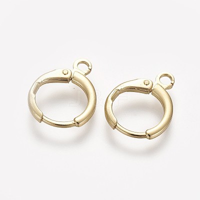Brass Huggie Hoop Earring Findings KK-L179-04-1