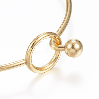 304 Stainless Steel Bangle BJEW-H530-01G-1
