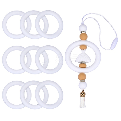 9Pcs Ring Food Grade Eco-Friendly Silicone Focal Beads JX895B-1
