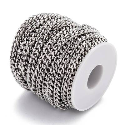 Tarnish Resistant 304 Stainless Steel Cuban Link Chain STAS-B019-02A-P-1