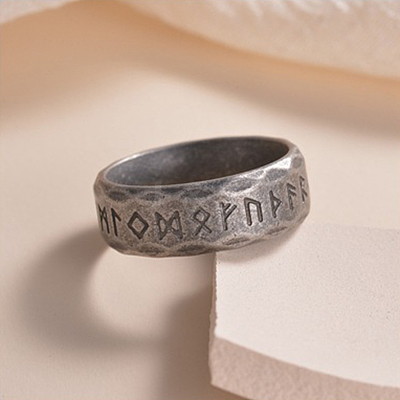 Viking Rune 304 Stainless Steel Finger Rings for Men WGDF4AB-50-1