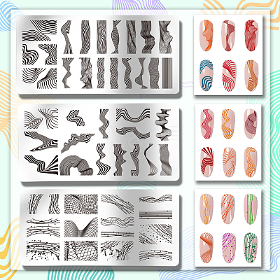Stainless Steel DIY Nail Art Templates MRMJ-WH0092-030-1