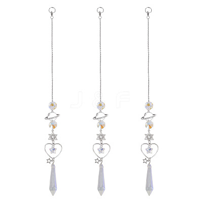 3Pcs Alloy Planet Star Hanging Ornaments HJEW-TA00368-1