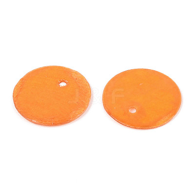 Spray Painted Natural Capiz Shell Disc Charms X1-BSHE-T014-02B-1
