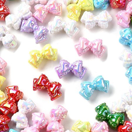 UV Plating Opaque Acrylic Beads X-MACR-F083-07-1