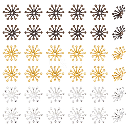 150Pcs 3 Colors Brass Bead Caps OHAR-ME0001-01-1