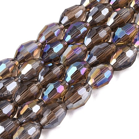 Electroplate Transparent Glass Beads Strands GL-N002-01A-A17-1