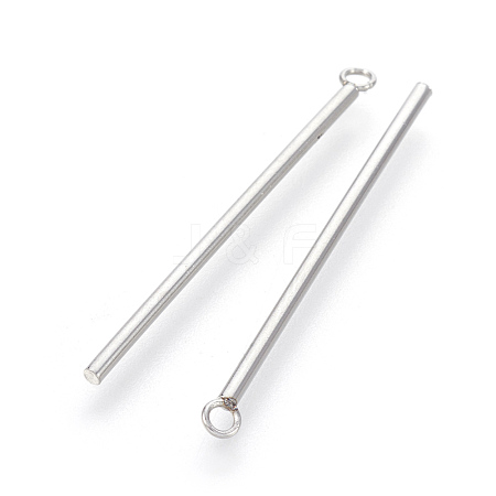 Tarnish Resistant 202 Stainless Steel Pendants STAS-F186-03P-1.5x35mm-1