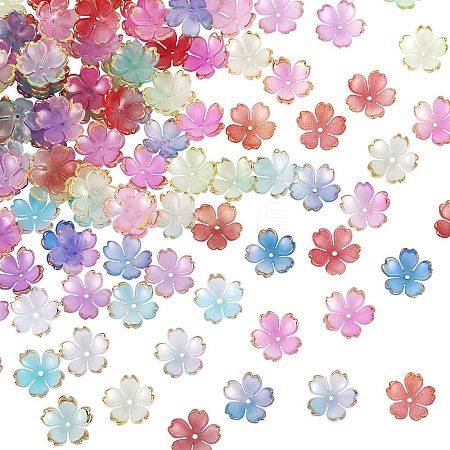 210Pcs 6 Colors Acrylic Bead Caps OACR-SZ0001-47-1