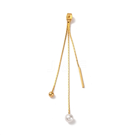 Brass with ABS Plastic Imitation Pearl Charm Ear Nuts LS-KK-G510-11G-1