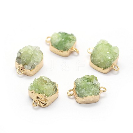 Natural Druzy Quartz Links connectors G-P396-11G-05-1