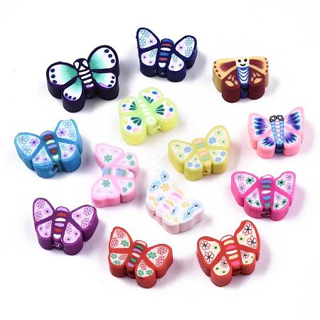 Handmade Polymer Clay Butterfly Beads CLAY-Q211-03-1