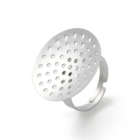 Non-Tarnish 304 Stainless Steel Sieve Ring Settings X-STAS-K278-06B-P-1