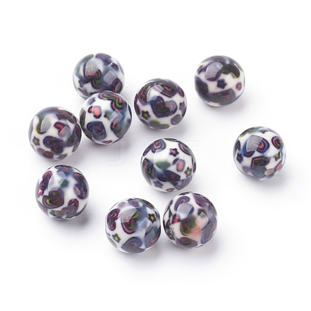 Spray Painted Resin Beads GLAA-F049-A27-1