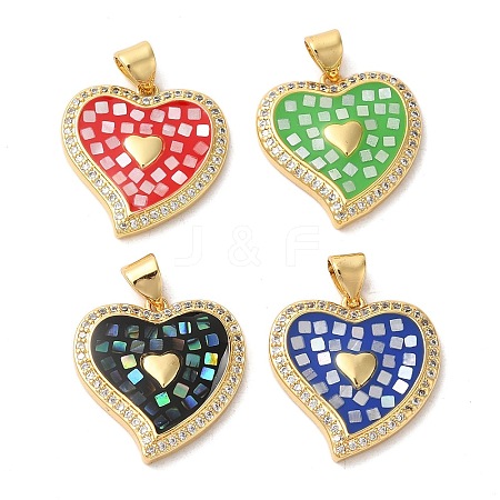 Brass Micro Pave Cubic Zirconia Pendants KK-K385-58G-1