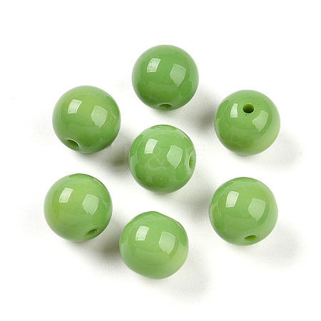 Opaque Solid Color Glass Beads GLAA-N007-10mm-A11-1