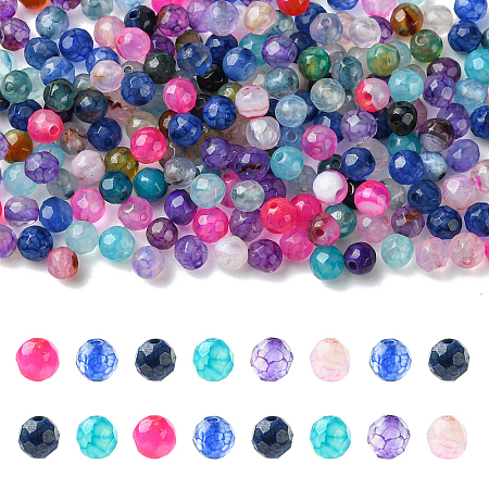 204Pcs 6 Colors Natural Agate Beads Strands G-YW0003-02-1