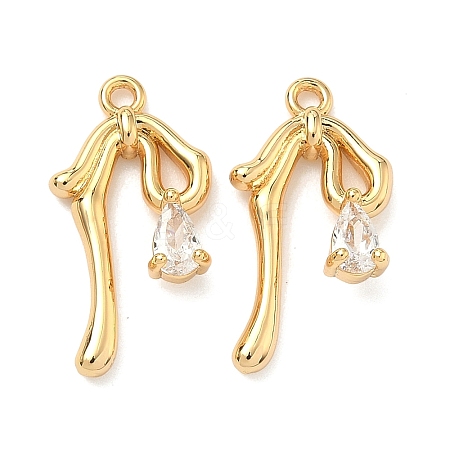 Brass Micro Pave Cubic Zirconia Pendants KK-A281-11G-01-1