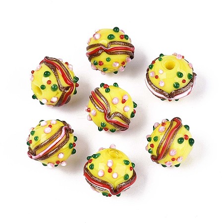 Handmade Lampwork Bumpy Beads LAMP-T022-05F-1