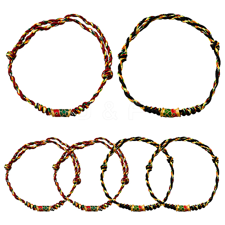 8Pcs 2 Colors Cotton Thread Braided Bracelets BJEW-GO0002-03-1