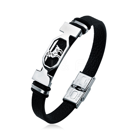 201 Stainless Steel Constellation Beaded Bracelet LS-ZODI-PW0001-044A-1