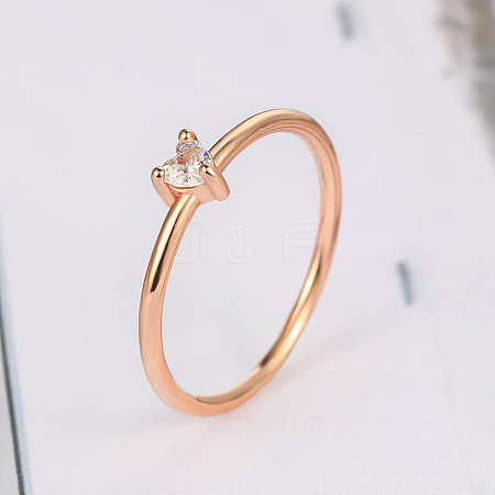 Brass Micro Pave Cubic Zirconia Finger Rings for Women FS-WG4BC3F-15-1