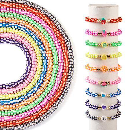 9 Strands 9 Colors Handmade Polymer Clay Beads CLAY-TA0001-53-1