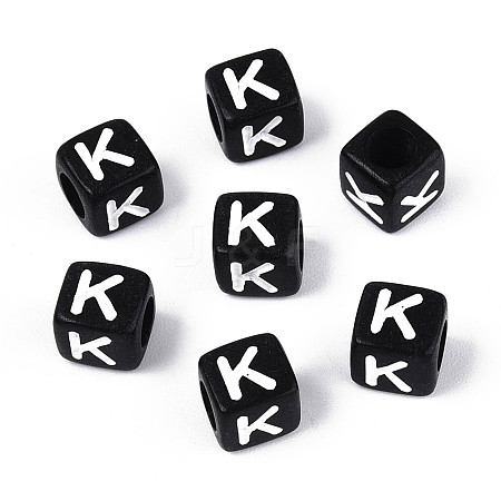 Initial Acrylic Horizontal Hole Beads OACR-ZX006-35K-1