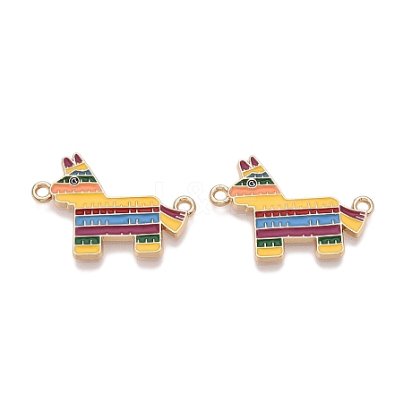 Rack Plating Alloy Enamel Colorful Mexican Donkey Connector Charms ENAM-N056-350G-1