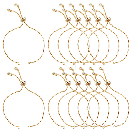 12Pcs Rack Plating Brass Chain Bracelet Making MAK-ME0001-07G-1