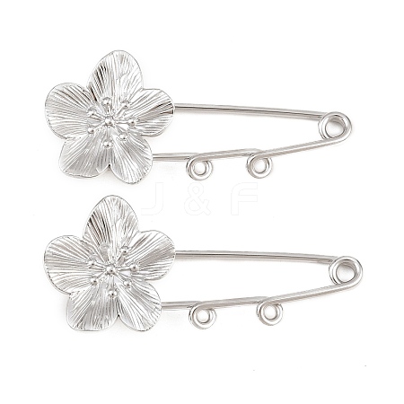 Peach Blossom 304 Stainless Steel Safety Pins Brooch Findings SA-CBA098D-14B-P02-1