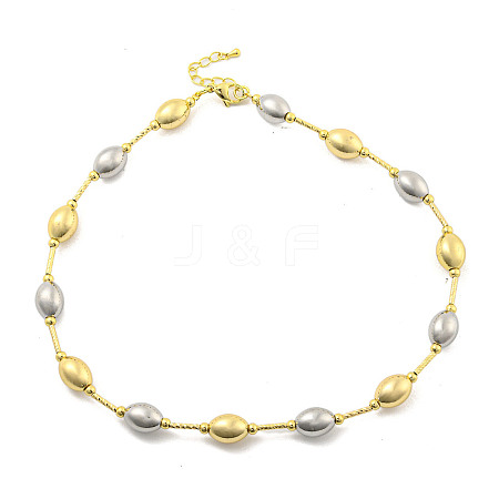 Rack Plating Brass Beaded Necklaces NJEW-P307-07P-1